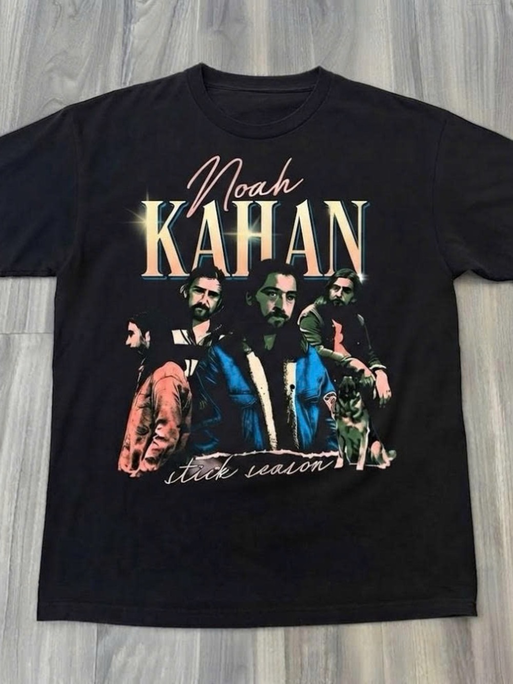 Noah Kahan Stick Season Vintage Style Graphic Black Shirt